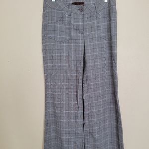 Plaid wide leg pants, long